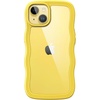 image:imageJETech Wavy Case for iPhone 14 Plus Purple  Cute Wavy Design Shockproof Protection Hard Clear PC Back Comfortable GripYellow