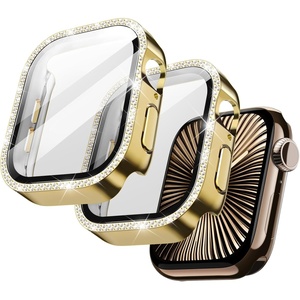 image:imageJETech Bling Case for Apple Watch Series 1110 42mm Gold  with Screen Protector Sparkling Diamond Design Builtin Tempered Glass High Touch Sensitivity Full ProtectionGold
