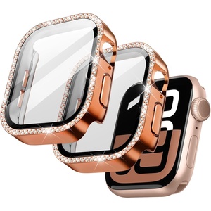 image:imageJETech Bling Case for Apple Watch Series 1110 42mm Gold  with Screen Protector Sparkling Diamond Design Builtin Tempered Glass High Touch Sensitivity Full ProtectionCopper Rose Gold