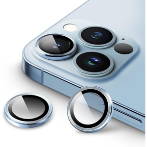 image:imageJETech Camera Lens Protector for iPhone 13 Pro Max13 Pro Graphite 1 Set  9H Tempered Glass Metal Individual Ring Cover HD ClearSierra Blue