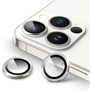 image:imageJETech Camera Lens Protector for iPhone 13 Pro Max13 Pro Graphite 1 Set  9H Tempered Glass Metal Individual Ring Cover HD ClearSilver