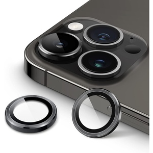 image:imageJETech Camera Lens Protector for iPhone 14 Pro14 Pro Max Deep Purple  9H Tempered Glass Metal Individual Ring Cover HD ClearSpace Black