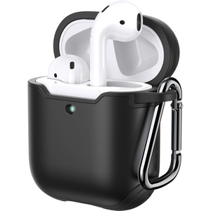 image:imageJETech Case for AirPods 21 with Keychain Black  Cover PC and TPU Material Shockproof ProtectionBlack