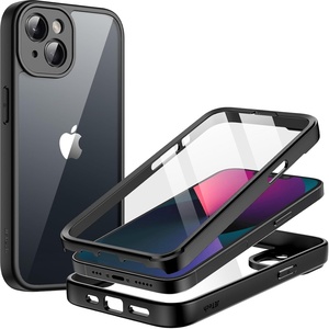 image:imageJETech Case for iPhone 13 360 Protection Black  Builtin Screen Protector AntiScratch 360 Degree Full Body RuggedBlack