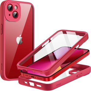 image:imageJETech Case for iPhone 13 360 Protection Black  Builtin Screen Protector AntiScratch 360 Degree Full Body RuggedRed