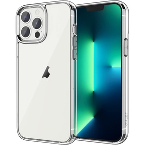 image:imageJETech Case for iPhone 13 Pro Max AntiYellowing Clear  Shockproof Protection Scratch Resistant Hard PC Back Durable Transparent TPU BumperClear