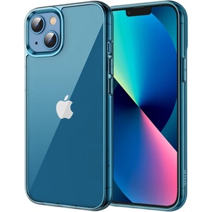 image:imageJETech Case for iPhone 13 mini AntiYellowing Clear  Shockproof Protection Scratch Resistant Hard PC Back Durable Transparent TPU BumperNavy Blue