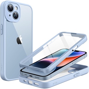 image:imageJETech Case for iPhone 14 360 Protection Black  Builtin Screen Protector AntiScratch 360 Degree Full Body RuggedLight Blue