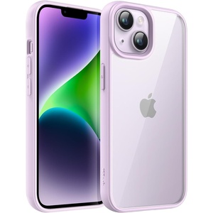 image:imageJETech Case for iPhone 14 Purple  Solid Color Matte TPU Frame Scratch Resistant Clear Back Phone CoverPurple