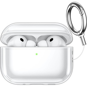 image:imageJETech Clear Case for AirPods Pro 3 AntiScratch Clear  Cover Soft Transparent TPU Shockproof Protection Keychain IncludedClear