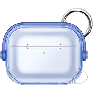 image:imageJETech Clear Safety Lock Case for AirPods Pro 3 Clear  Cover Soft Transparent TPU Shockproof Protection AntiScratch Design Keychain IncludedBlue
