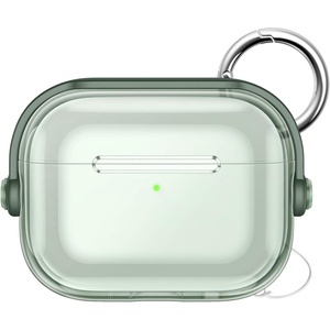 image:imageJETech Clear Safety Lock Case for AirPods Pro 3 Clear  Cover Soft Transparent TPU Shockproof Protection AntiScratch Design Keychain IncludedGreen