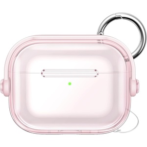 image:imageJETech Clear Safety Lock Case for AirPods Pro 3 Clear  Cover Soft Transparent TPU Shockproof Protection AntiScratch Design Keychain IncludedPink