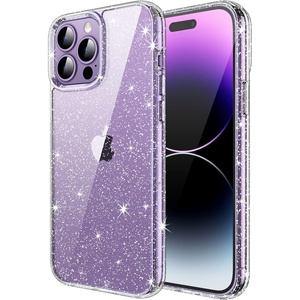 image:imageJETech Glitter Case for iPhone 14 Pro Max Clear  Sparkly Glitter Design Shockproof Protection Clear Back Stylish LookClear