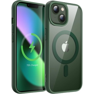 image:imageJETech Magnetic Case for iPhone 13 Blue  Compatible with MagSafe Solid Color Matte TPU Frame Clear Back Shockproof BumperGreen