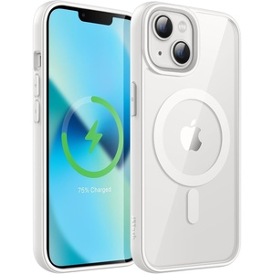 image:imageJETech Magnetic Case for iPhone 13 Blue  Compatible with MagSafe Solid Color Matte TPU Frame Clear Back Shockproof BumperStarlight