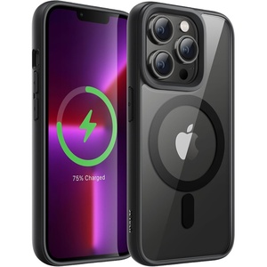 image:imageJETech Magnetic Case for iPhone 13 Pro Max Black  Compatible with MagSafe Solid Color Matte TPU Frame Clear Back Shockproof BumperBlack