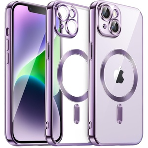 image:imageJETech Magnetic Case for iPhone 14 Light Purple  Compatible with MagSafe Camera Lens Protection Electroplated TPU Frame Shockproof ProtectionLight Purple