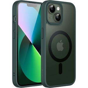 image:imageJETech Magnetic Matte Case for iPhone 13 Black  Compatible with MagSafe Translucent Matte Back Slim Shockproof ProtectionDark Green