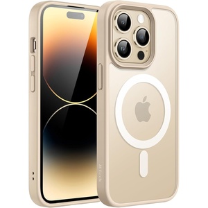 image:imageJETech Magnetic Matte Case for iPhone 14 Plus Black  Compatible with MagSafe Translucent Matte Back Slim Shockproof ProtectionBeige