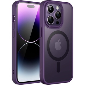image:imageJETech Magnetic Matte Case for iPhone 14 Plus Black  Compatible with MagSafe Translucent Matte Back Slim Shockproof ProtectionDeep Purple