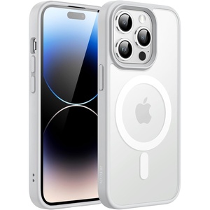 image:imageJETech Magnetic Matte Case for iPhone 14 Plus Black  Compatible with MagSafe Translucent Matte Back Slim Shockproof ProtectionSilver
