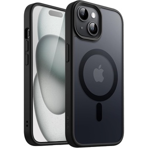 image:imageJETech Magnetic Matte Case for iPhone 15 Plus Black  Compatible with MagSafe Translucent Matte Back Slim Shockproof ProtectionBlack