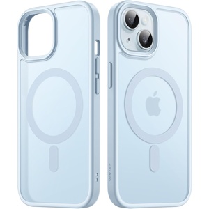 image:imageJETech Magnetic Matte Case for iPhone 15 Plus Black  Compatible with MagSafe Translucent Matte Back Slim Shockproof ProtectionBlue Back