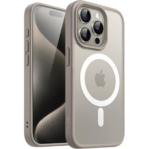 image:imageJETech Magnetic Matte Case for iPhone 15 Plus Black  Compatible with MagSafe Translucent Matte Back Slim Shockproof ProtectionNatural Titanium
