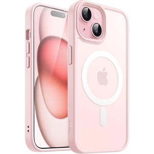 image:imageJETech Magnetic Matte Case for iPhone 15 Plus Black  Compatible with MagSafe Translucent Matte Back Slim Shockproof ProtectionPink