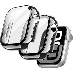 image:imageJETech Plated Case for Apple Watch Series 1110 46mm Gold  Builtin Tempered Glass Screen Protector Metallic Finish High Touch Sensitivity Full ProtectionSilver