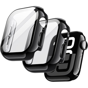 image:imageJETech Plated Case for Apple Watch Series 1110 46mm Gold  Builtin Tempered Glass Screen Protector Metallic Finish High Touch Sensitivity Full ProtectionBlack