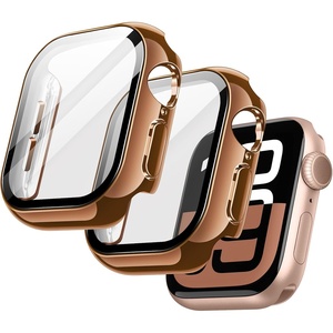 image:imageJETech Plated Case for Apple Watch Series 1110 46mm Gold  Builtin Tempered Glass Screen Protector Metallic Finish High Touch Sensitivity Full ProtectionCopper Rose Gold