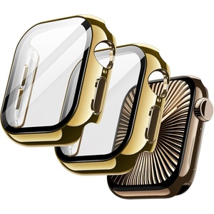 image:imageJETech Plated Case for Apple Watch Series 1110 46mm Gold  Builtin Tempered Glass Screen Protector Metallic Finish High Touch Sensitivity Full ProtectionGold