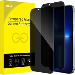image:imageJETech Privacy Screen Protector for iPhone 13 mini 2Pack  FullCoverage Tempered Glass EdgetoEdge Protection AntiSpy CaseFriendly HD CleariPhone 13 Pro Max