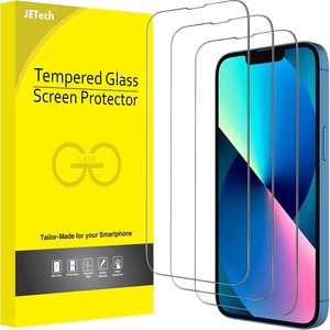 image:imageJETech Screen Protector for iPhone 17e16e13 Pro13 3Pack  9H Tempered Glass Full Coverage Scratch Resistant HD Clear CaseFriendly