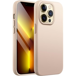 image:imageJETech Silicone Case for iPhone 13 Black  Silky Soft Touch Shockproof Protection Scratch Resistant Microfiber LiningBeige