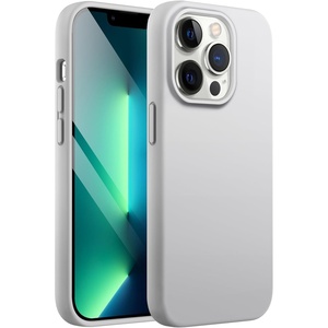 image:imageJETech Silicone Case for iPhone 13 Black  Silky Soft Touch Shockproof Protection Scratch Resistant Microfiber LiningLight Grey
