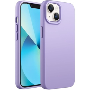 image:imageJETech Silicone Case for iPhone 13 Black  Silky Soft Touch Shockproof Protection Scratch Resistant Microfiber LiningLight Purple