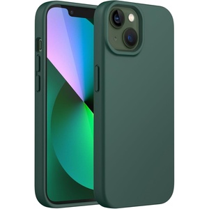 image:imageJETech Silicone Case for iPhone 13 Black  Silky Soft Touch Shockproof Protection Scratch Resistant Microfiber LiningMidnight Green