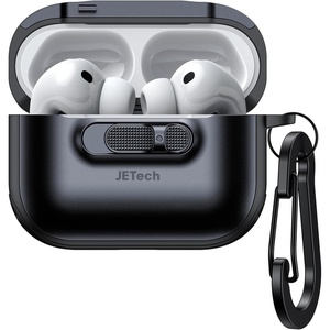 image:imageJETech SlideLock Magnetic Case for AirPods Pro 3 Black  Cover Compatible with MagSafe Keychain Included Powerful Drop Protection Front LED VisibleBlack