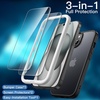 image:imageJETech 3 in 1 Matte Case for iPhone 15 Black  2 Tempered Glass Screen Protectors Translucent Frosted Phone CoverBlack