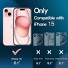 image:imageJETech 5 in 1 Case for iPhone 15 AntiYellowing Clear  2 Tempered Glass Screen Protectors 2 Camera Lens Protectors Shockproof Bumper Phone CoverPink