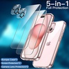 image:imageJETech 5 in 1 Case for iPhone 15 AntiYellowing Clear  2 Tempered Glass Screen Protectors 2 Camera Lens Protectors Shockproof Bumper Phone CoverPink