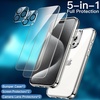 image:imageJETech 5 in 1 Case for iPhone 15 Pro Max AntiYellowing Clear  2 Tempered Glass Screen Protectors 2 Camera Lens Protectors Shockproof Bumper Phone CoverClear