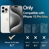 image:imageJETech 5 in 1 Case for iPhone 15 Pro Max AntiYellowing Clear  2 Tempered Glass Screen Protectors 2 Camera Lens Protectors Shockproof Bumper Phone CoverClear