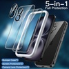 image:imageJETech 5 in 1 Case for iPhone 16 AntiYellowing Clear  2 Tempered Glass Screen Protectors 2 Camera Lens Protectors Shockproof Bumper Phone CoverBlack