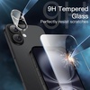 image:imageJETech 5 in 1 Case for iPhone 16 AntiYellowing Clear  2 Tempered Glass Screen Protectors 2 Camera Lens Protectors Shockproof Bumper Phone CoverBlack