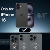 image:imageJETech 5 in 1 Case for iPhone 16 AntiYellowing Clear  2 Tempered Glass Screen Protectors 2 Camera Lens Protectors Shockproof Bumper Phone CoverBlack