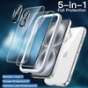 image:imageJETech 5 in 1 Case for iPhone 16 AntiYellowing Clear  2 Tempered Glass Screen Protectors 2 Camera Lens Protectors Shockproof Bumper Phone CoverClear